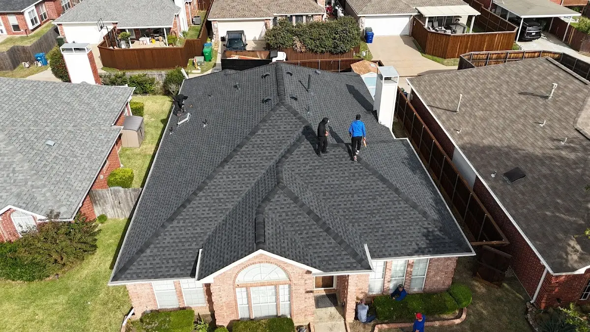 Slate & Tile Roof Repair work in progress on a Sedalia property